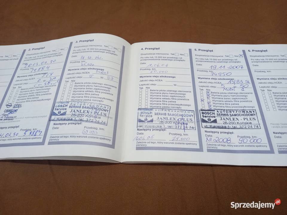 Opel Corsa C 2001 Książka Gwarancyjna Serwisowa Łódź