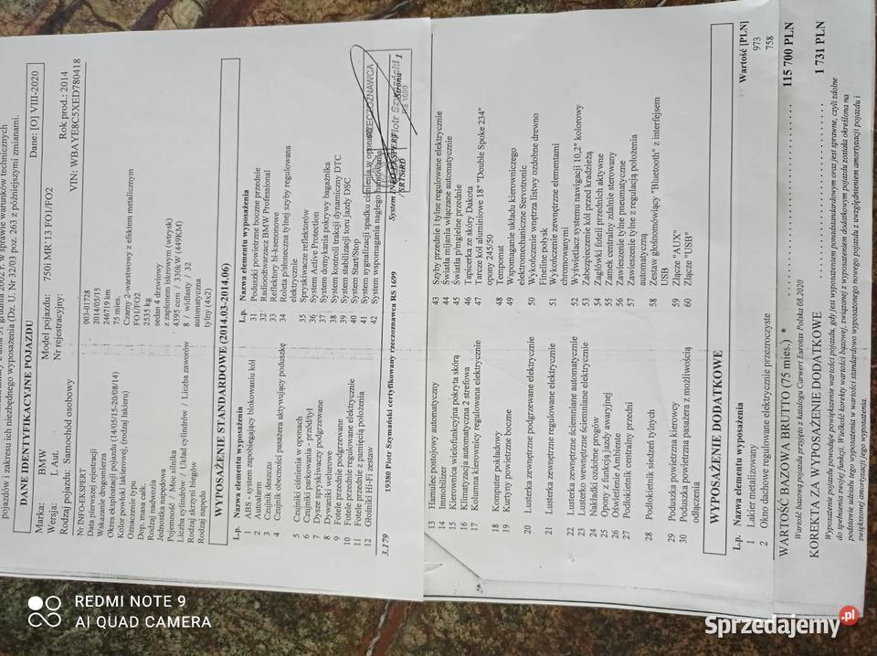 BMW 750il 450M Pakiet Bezwypadkowy wielkopolskie Poznań