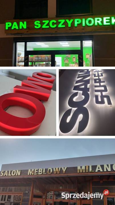 Litery LED podświetlane reklama 3D wielkopolskie