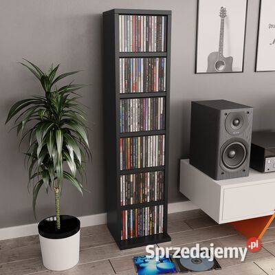vidaXL Szafka na CD czarna 21x20x88 materiał mazowieckie Warszawa