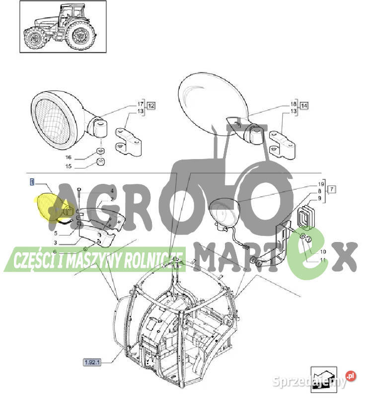 84138309 LAMPA ROBOCZA HALOGEN LH CNH Wichrów