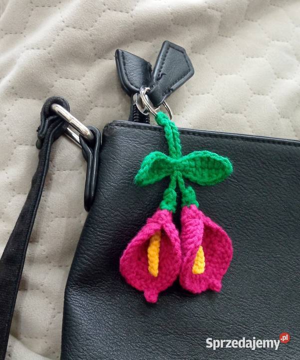 Kalie wykonane na szydełku brelok do kluczy Łask