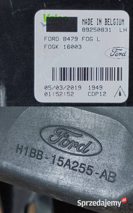 FORD FIESTA MK8 17 HALOGEN LEWY PRZÓD lewe Lampy przeciwmgielne wielkopolskie Pleszew