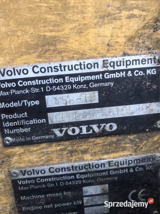 Volvo L 45BTP Części Ładowarka Koparko ładowarki Tczew