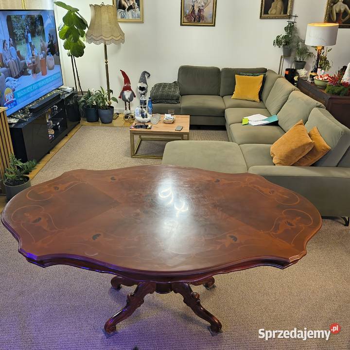 Śtół z6 krzesłami i sofą stylizowane 80cm