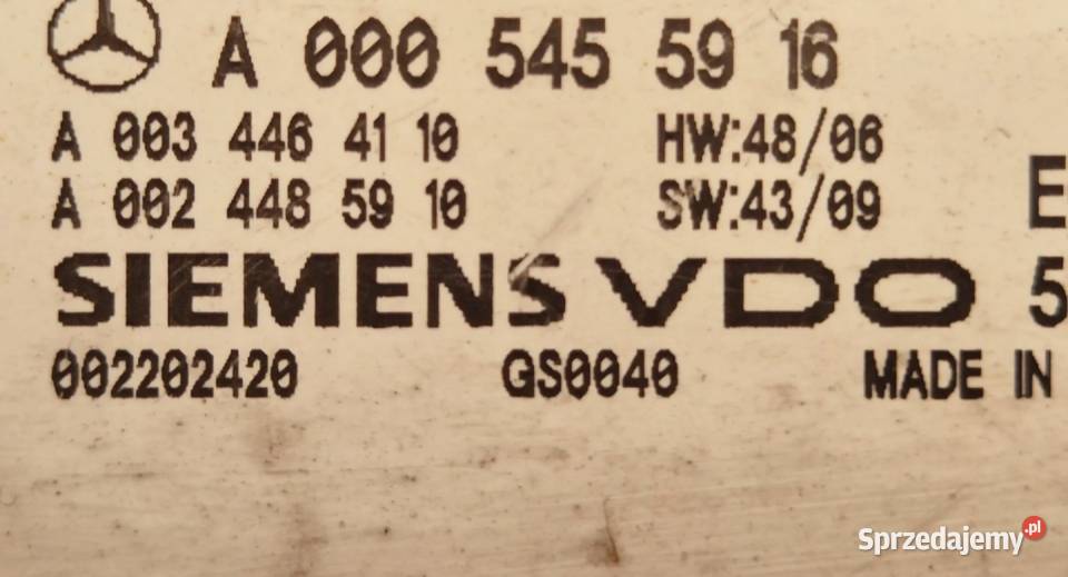 STEROWNIK SKRZYNI MERCEDES W204 CKLASA osobowe sprzedam