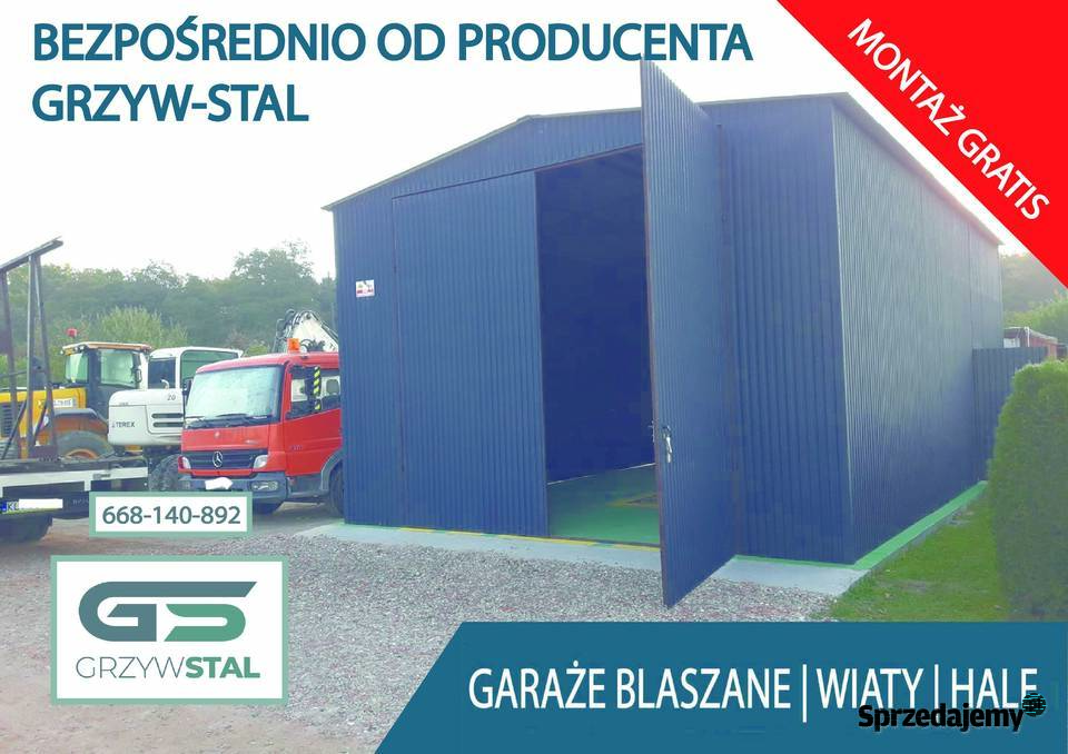 Garaż blaszany Grafitowy Magazyn Wiata Hala 36m2 Wadowice