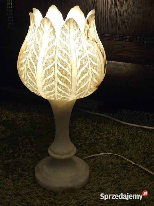 Piękna ciężka lampka z kamienia alabastru mazowieckie Warszawa