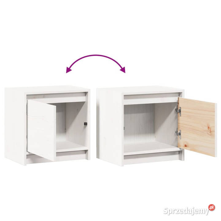 Szafka nocna biała 40x305x40 lite drewno sosnowe Nocne