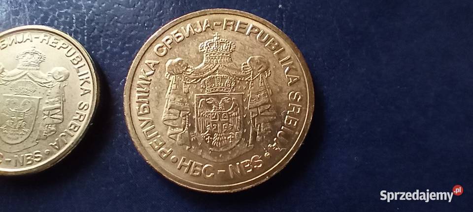 Stare monety 1 i 5 dinar 2005 Serbia podkarpackie Lesko