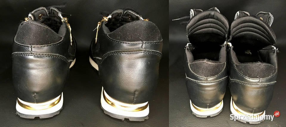 Sneakersy czarne Queen Vivi zamki złote skóra ekologiczna Kraków