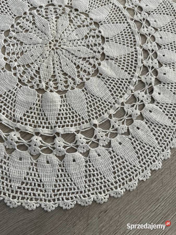 Serweta szydełko śr 60 biała biały Łódź