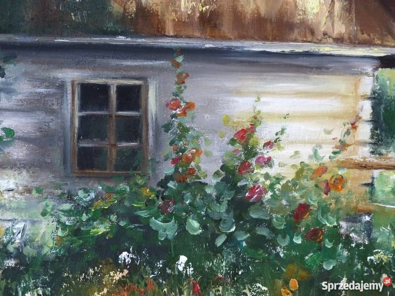 Obraz olejnyWiejska chata 30x40 oryginał mazowieckie Warszawa