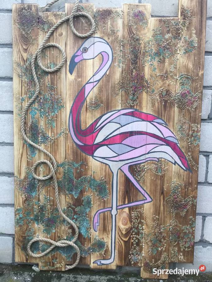 Obraz na drewnie efekt postarzenia odcienie różowego