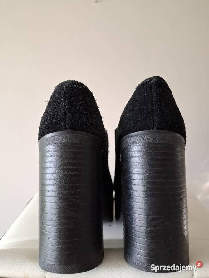 Czarne botki 40 oxfordy na platformie wysoki Kraków