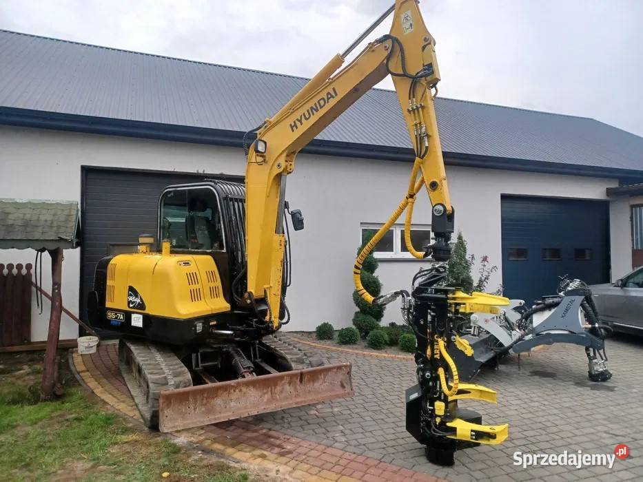 Głowica ścinkowa ARBRO 400S na koparkęciągnik Śniadówka