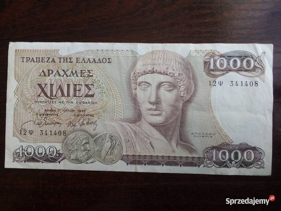 Banknot 1000 drachm Grecja mazowieckie Płońsk