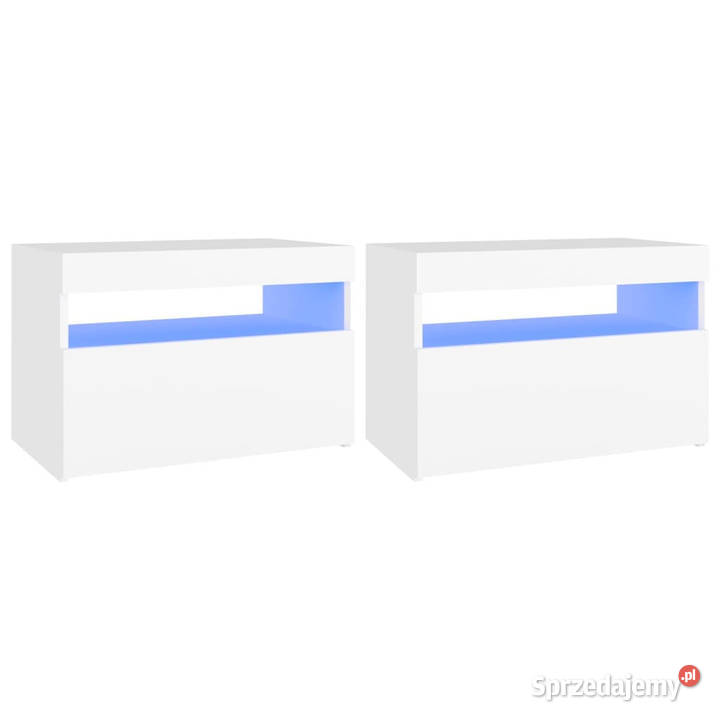 Szafki nocne z oświetleniem LED 2 białe 60x35x40 Warszawa sprzedam