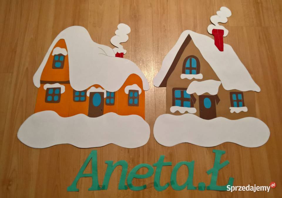 Dekoracje dwustronne okienne o tematyce zimowej Garwolin