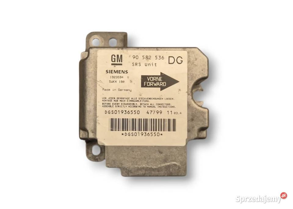 MODUŁ SENSOR AIRBAG OPEL ZAFIRA A 90582536DG Motoryzacja