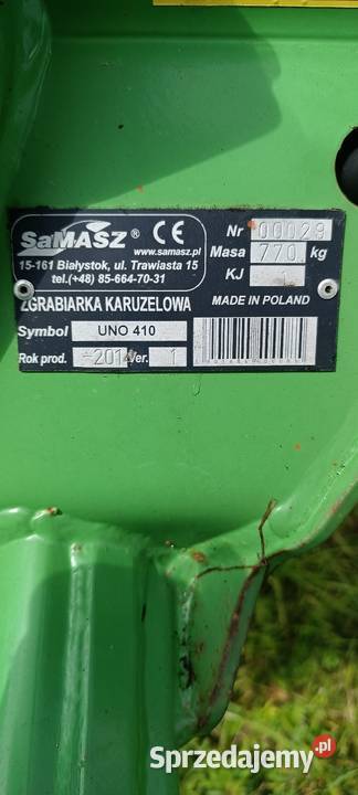 Zgrabiarka Samasz uno 410 grabiarka nieuszkodzony Niegosław