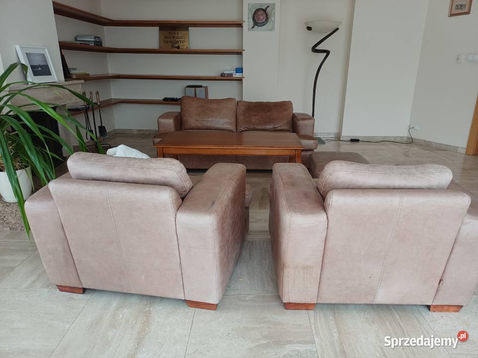 Kanapa dwa fotele pufa Gdańsk