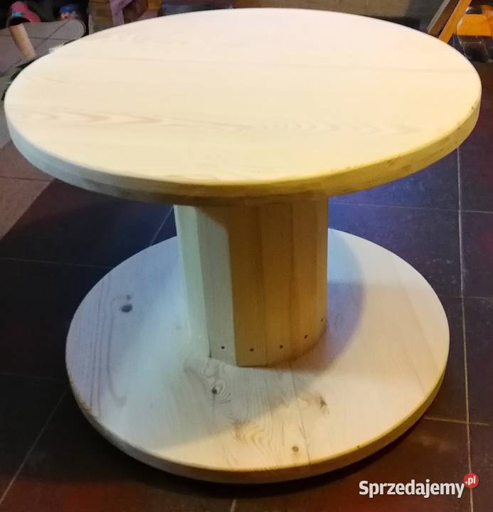 Stolik drewniany ze szpuli ława drewniana loft Radków
