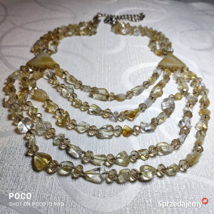 Przepiękny naszyjnik korale kolia z cytrynu Wrocław