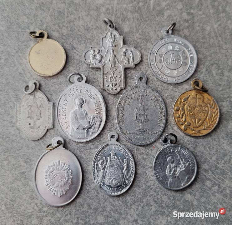 H97 zestaw medalików religijnych 10 Łask