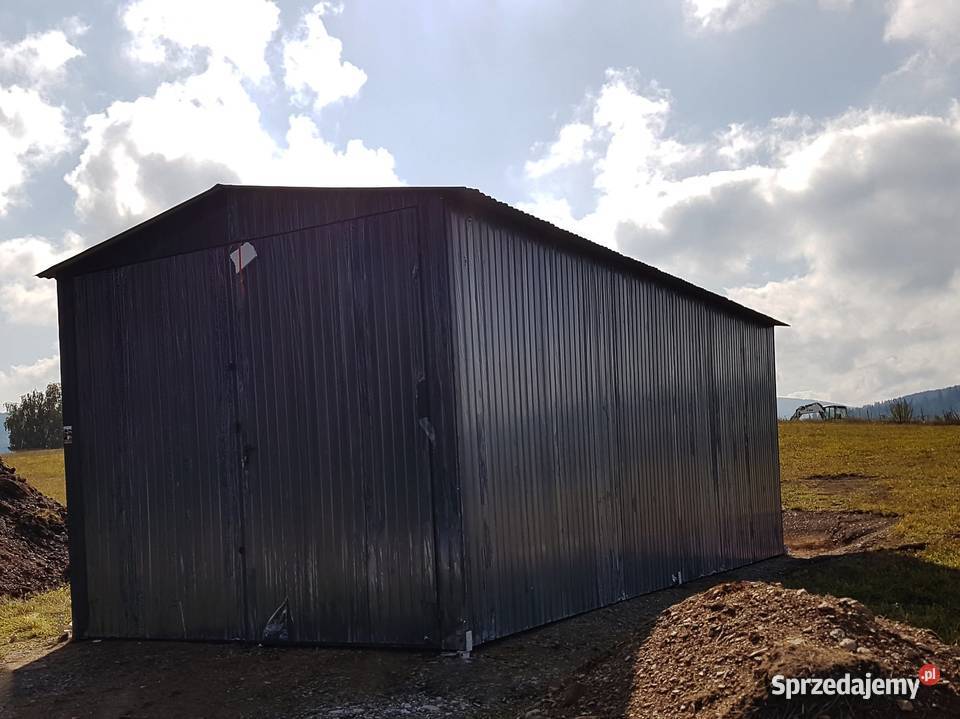 Blaszana montowana hala 48 m ciemny grafit Kraków