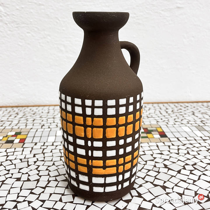 Ceramiczny wazon z uchem Strehla Keramik Niemcy Warszawa