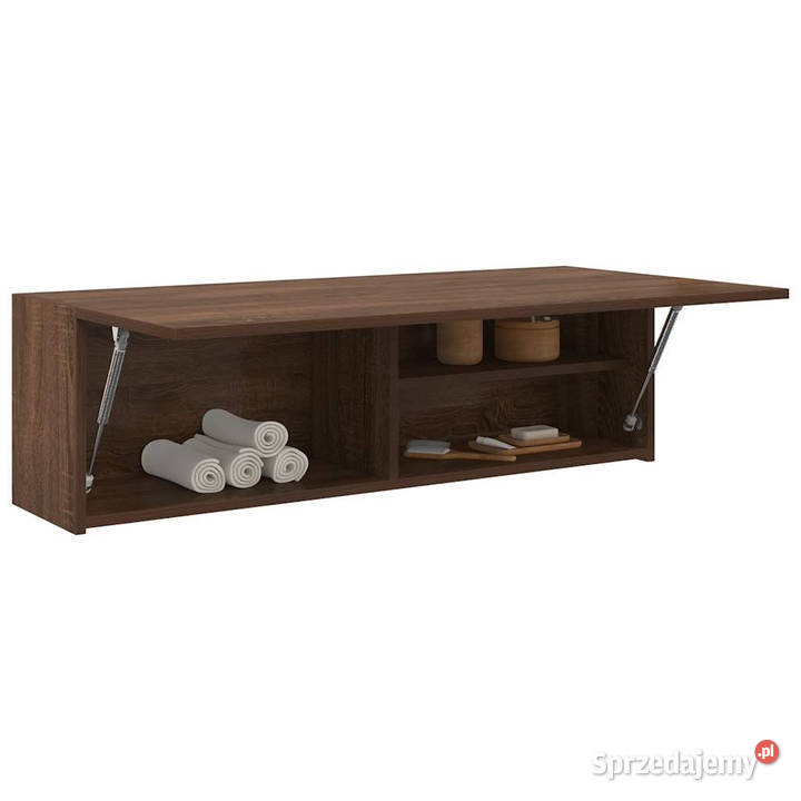 Wisząca szafka łazienkowa brązowy dąb 100x25x30 Łazienkowe Warszawa