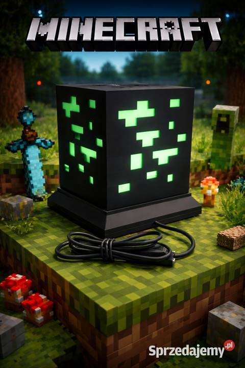 Minecraft Lampka Nocna LED Dekoracja Stojąca 3D sprzedam