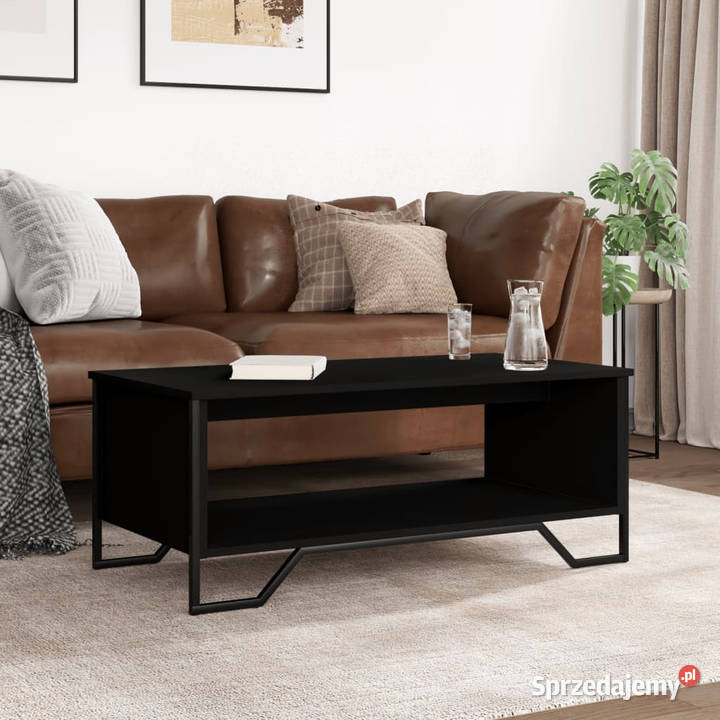 Stolik kawowy czarny 100x51x40 materiał Stoły Warszawa