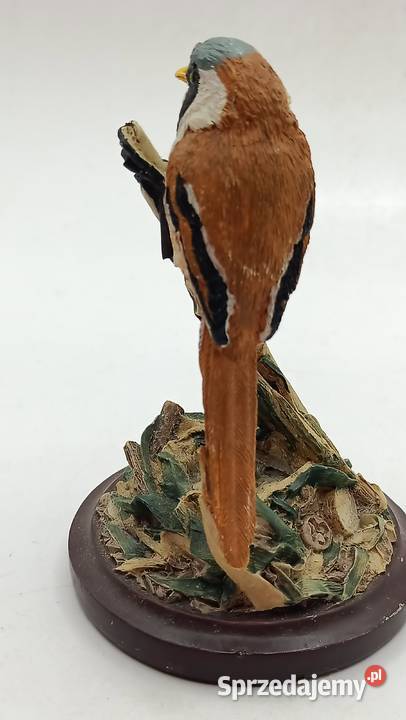 Figurka ceramika ptak wąsatka Zamość