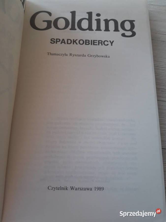 Spadkobiercy William Golding CZYTELNIK 1989 Bielsko-Biała