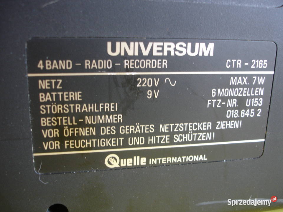 Radiomagnetofon UNIVERSUM CTR2165 lubuskie Zielona Góra sprzedam