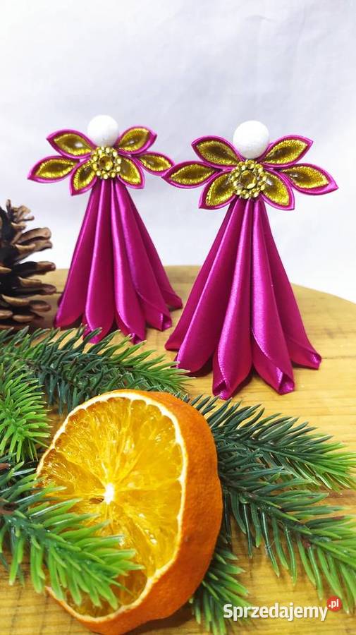 Aniołki z wstążki ręcznie robione prezent Sędziszów Małopolski