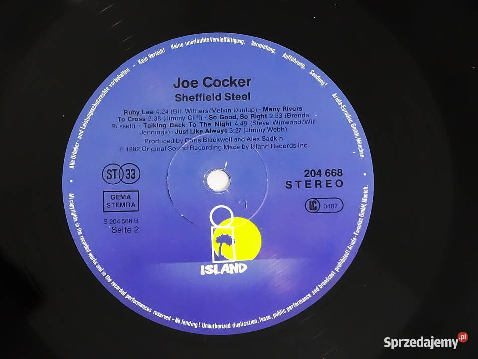 Joe Cocker Sheffield Steel 1982 Biłgoraj sprzedam