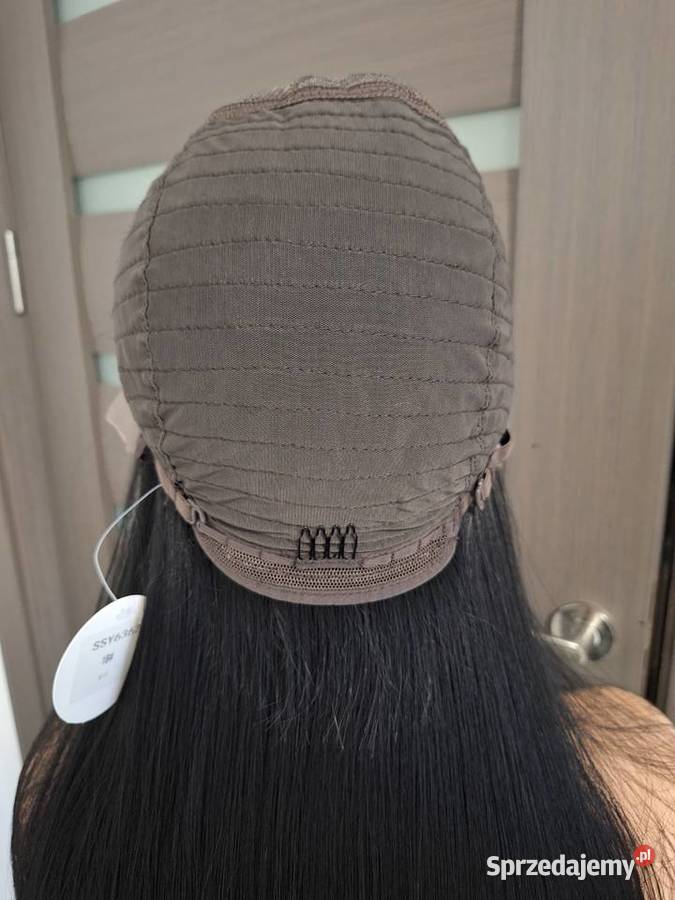 Czarny długi koronkowy peruk Malbork