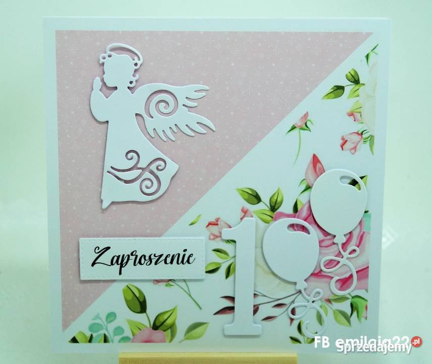 Zaproszenie 2 w1 z okazji Chrztu Św i 1 urodzin Pozostałe Zielona Góra