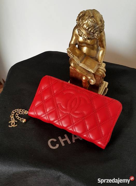 PORTFEL CHANEL PORTMONETKA CC PIKOWANY CZERWONY Dodatki