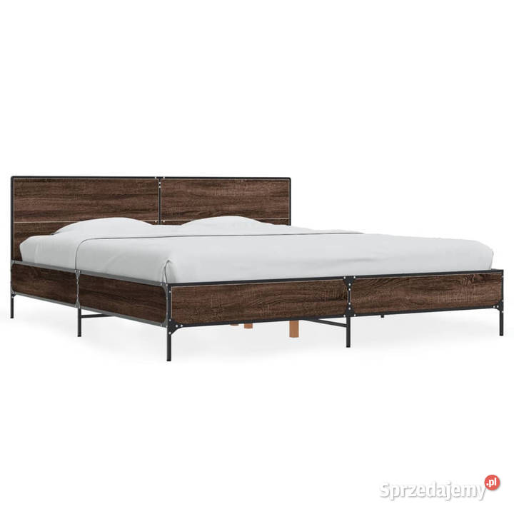 Rama łóżka brązowy dąb materiał drewnopochodny 80cm