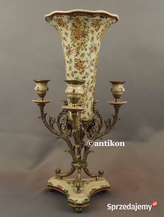 Ogromny wazon ze świecznikami Porcelana i szkło pomorskie Gdańsk