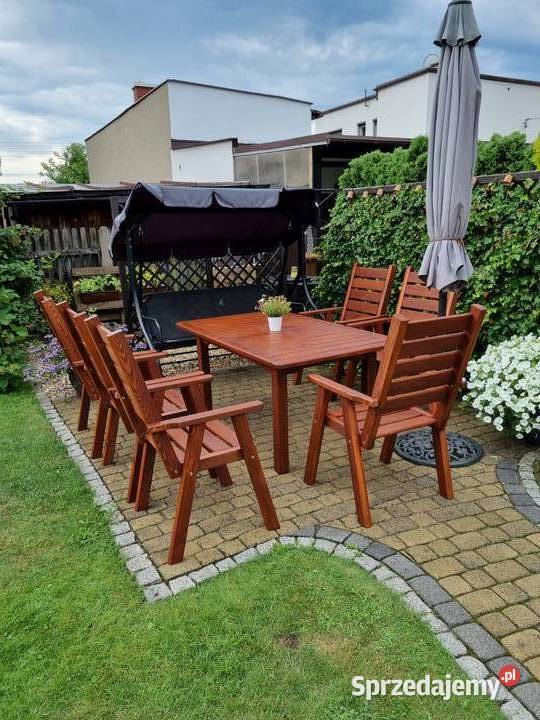 Zestaw meble ogrodowe drewniane tarasowe typ L Meble ogrodowe śląskie Kalety