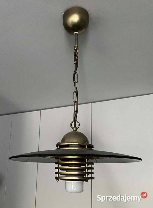 Szwedzka retro lampa sufitowa wisząca Belid Kraków