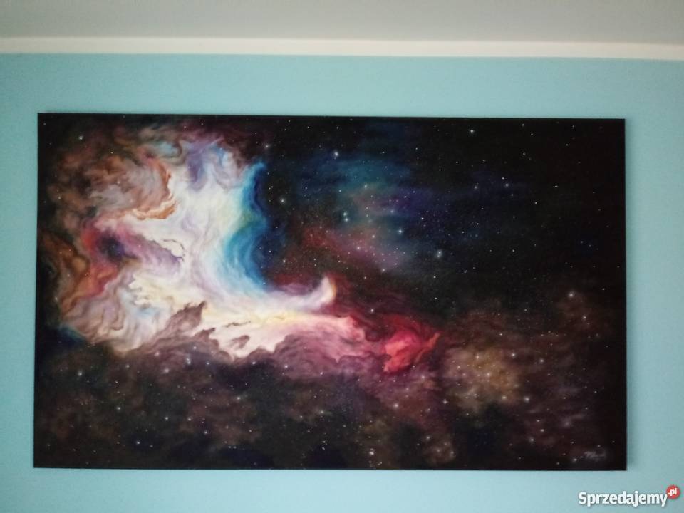 Obraz olejny na płótnie duży 150x90 MGŁAWICA łódzkie Smardzewice