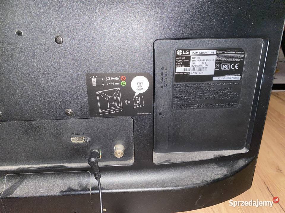 Telewizor Monitor LG 24MT49DFPZ Telewizory