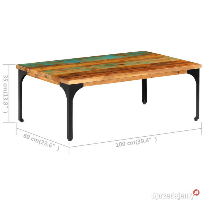 Stolik kawowy 100x60x35 z drewna z odzysku Warszawa