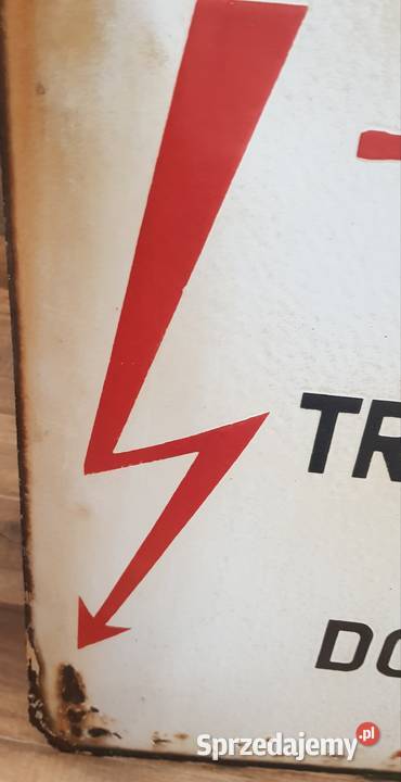 Tablica ostrzegawcza blacha emaliowana PRL loft Pozostałe Orneta